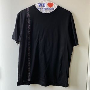 Lanvin men’s medium 100% silk black patterned tshirt